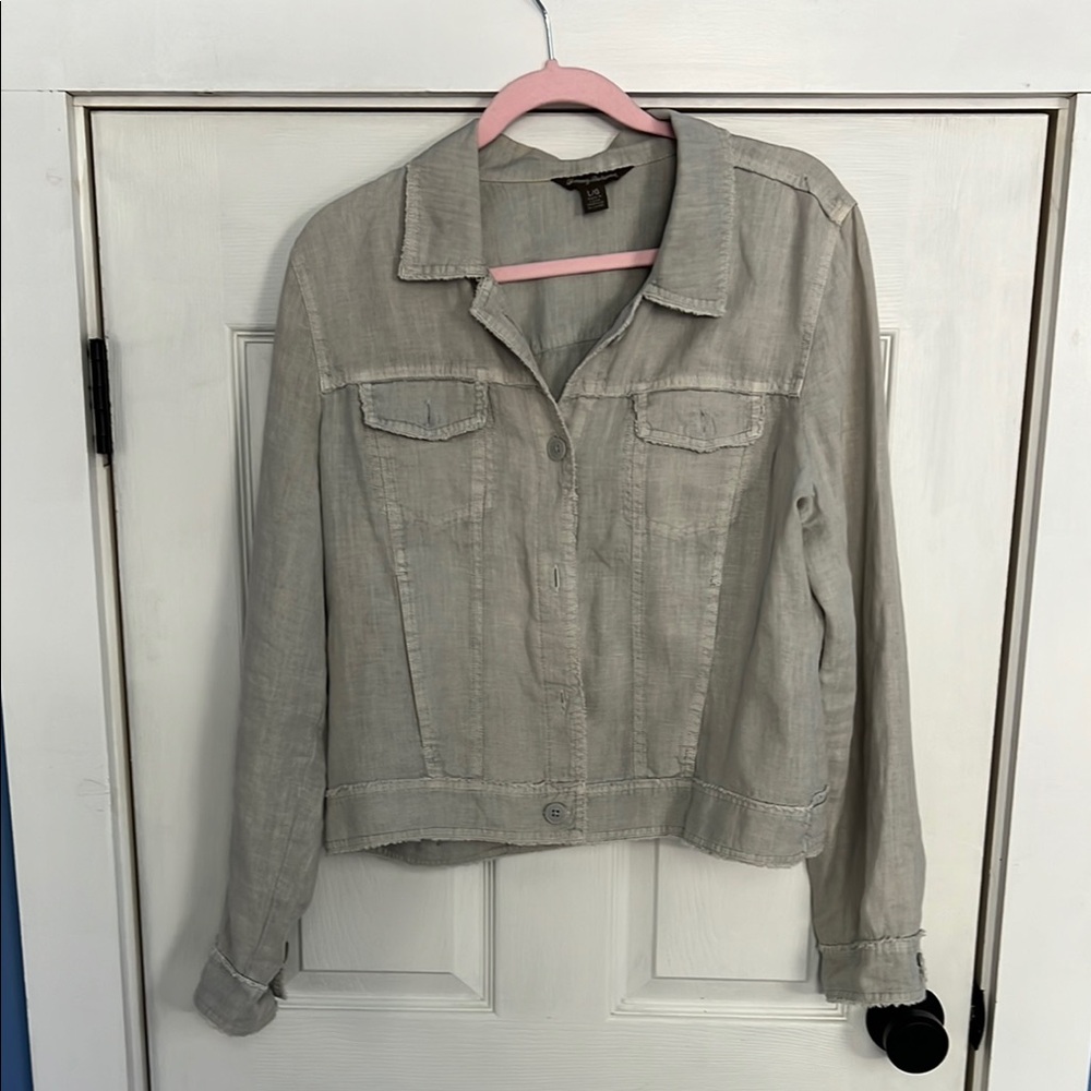 Women's beige linen jacket